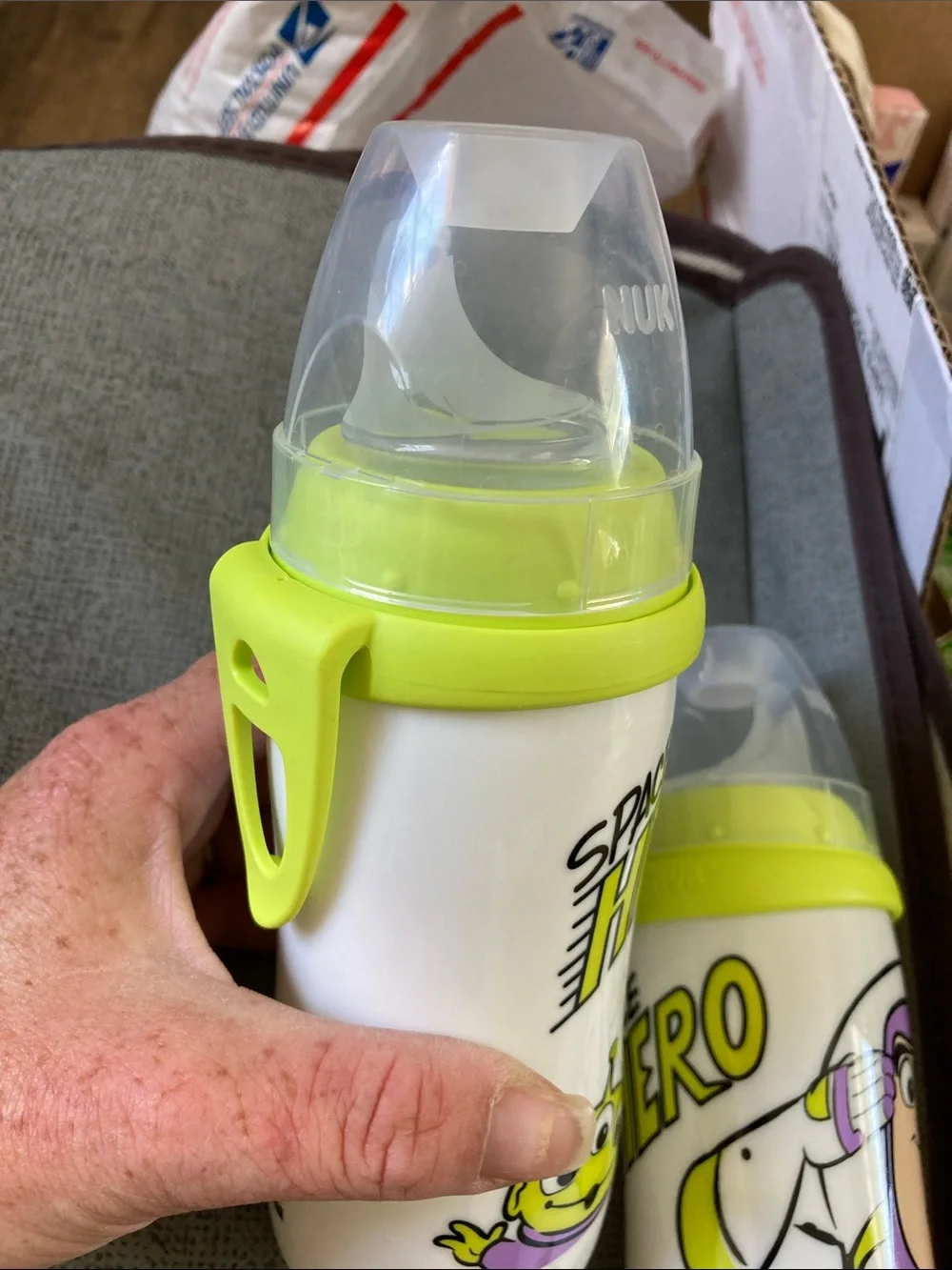 NUK Baby Bottle Set of 2 - White & Yellow Buzz Lightyear Design
